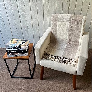 Manta G Xadrez Cappuccino - 2,2m x 2,6m