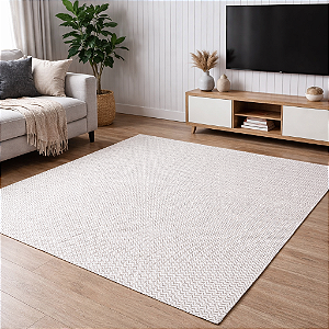 Tapete Sala 2m x 1,5m - Geométrico Nude e Cru