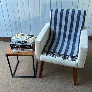 Manta M Cinza com Preto - 1,80m x 2,40m