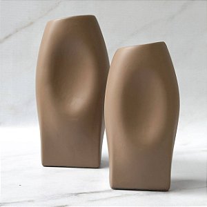 Dupla Vasos de Cerâmica - Cappuccino