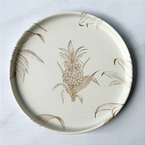 Jogo 04 pratos de lanche - cerâmica