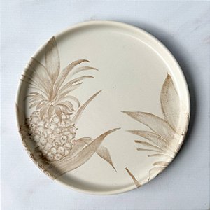 Jogo 04 pratos de lanche - cerâmica