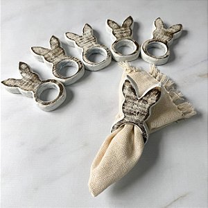 Jogo Anel de Guardanapo Coelho da Páscoa - 6 peças