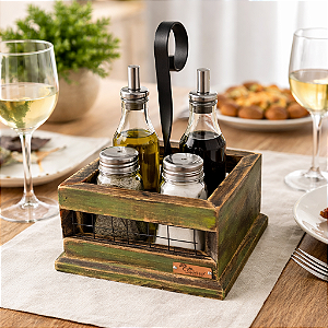 Galheteiro de Madeira e Ferro