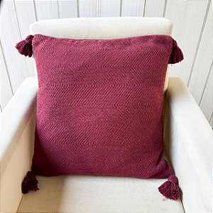 Capa de almofada pompom - Marsala