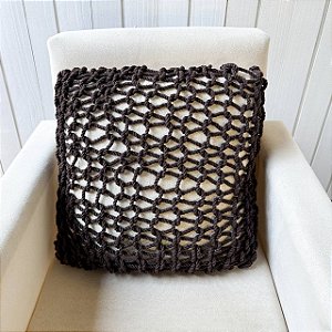 Capa de almofada corda - Marrom Café