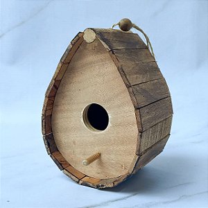 Casinha de Passarinho Rústica - Madeira Clara
