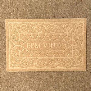 Capacho Emborrachado BEM-VINDO - Bege Arabesco