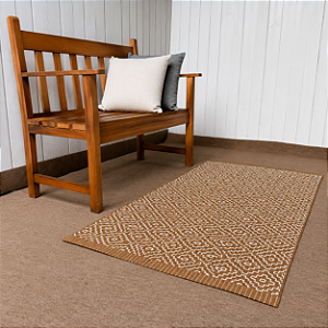 Beira Cama Boho - Caramelo com bordado Cru