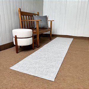 Passadeira Emborrachada 2,5m x 65cm - Mescla Cinza com Off White