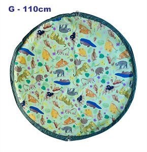 Saco tapete para brinquedos / Saco organizador Crili Coleção Mamíferos da Mata Atlântica