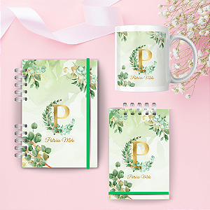 Kit Caderno, Bloco de Anotações e Caneca