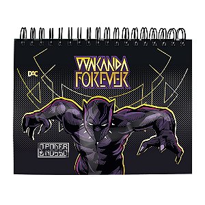 Caderno Smart Universitário Horizontal Marvel Pantera Negra 10 Mat Removível 90g