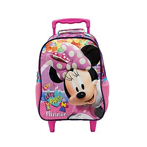 Mochila Escolar de Rodinha Disney Minnie Rosa Infantil Xeryus