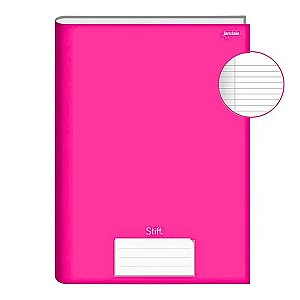 Caderno Universitario Jandaia Stiff Rosa Pink 96 fls Brochura