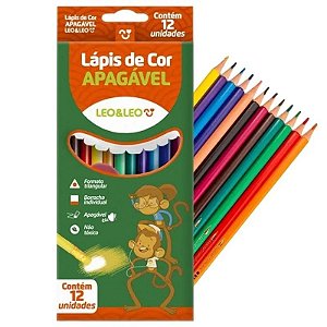 Lápis De Cor Apagável 12 Cores Leo&Leo