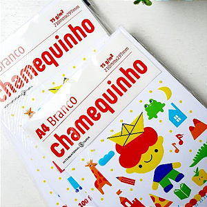 Pacote Papel Sulfite Chamequinho A4 75g 210mmx297mm com 100 Folhas Cada