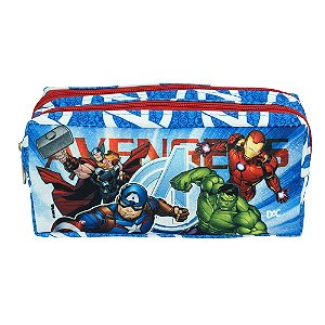 Estojo Escolar Marvel Duplo Avengers 2 Zíper DAC