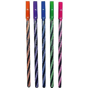 Kit 5 Canetas Coloridas Jocar Office Wow Ponta Fina 0.7mm Esferográfica