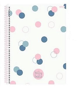Caderno Billy Balls Adesivo 10 Matérias 160 Folhas Espiral São Domingos