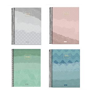 Caderno Blush Adesivo 10 Matérias 160 Folhas Espiral Foroni