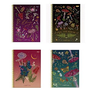 Caderno Magic Land Adesivo Foroni 10 Materias 160 Fls Espiral