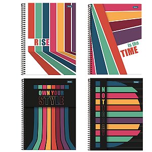 Caderno Em Power Ful Be Adesivo Foroni 10 Materias 160 Fls Espiral