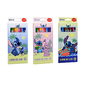Lápis de Cor Lilo & Stitch 12 Cores MoLin