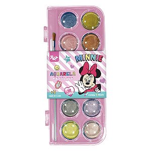 Paleta de Tinta Aquarela 12 Cores Minnie Mouse Dac Art