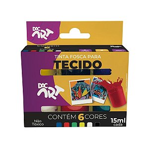 Tinta Fosca Para Tecido 6 Cores DAC Art