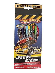 Lapis de Cor Hotwheels Mercur 12 Unidades