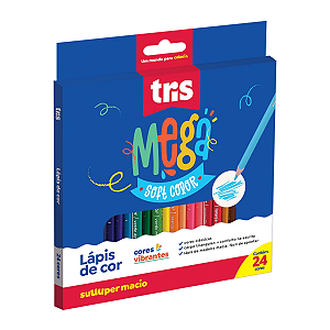 Lápis de Cor Mega Soft Color Tris Caixa 24 Cores Super Macio