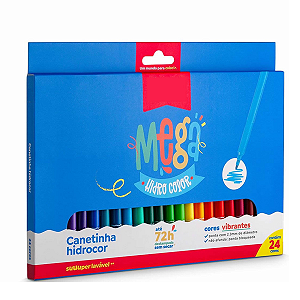 Canetinha Hidrocor Mega Hidro Color C/ 24 Cores Tris