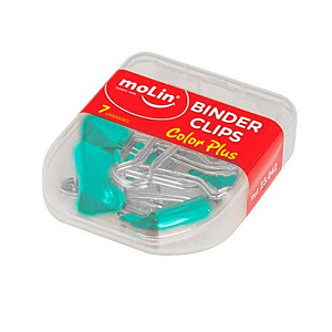 Binder Clips Color Plus Prendedor de Papeis 25mm Molin