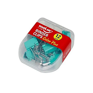 Binder Clips Color Plus Prendedor de Papeis 19mm Molin