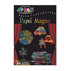 Papel Mágico Multicolor A4 Off Paper Com Bastão 5 Fls