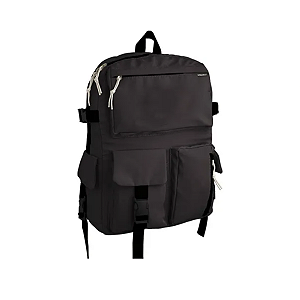 Mochila Escolar Lisa Preta Leo E Leo C/ 7 Bolso