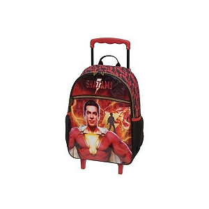 Mochila Escolar Infantil com Rodinha Shazam Universo DC