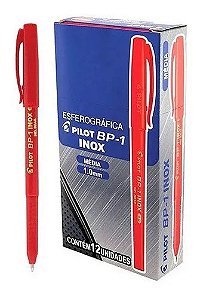 Caixa De Caneta Esferográfica Pilot Bp-1 Vermelho 1.0 C/12un