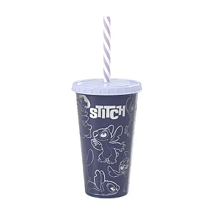 Copo C/ Canudo Stitch Disney 500ml Plasútil