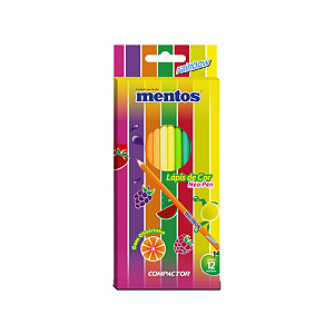 Lápis De Cor Neon-Pen Bala Mentos 12 Cores Com Cheirinho Compactor