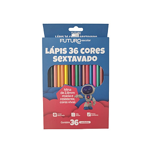 Lápis de Cor 36 Cores Futuro Escolar