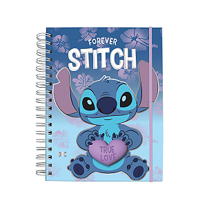 Caderno Smart Universitário Forever Stitch Disney 15 Mat Removível 140 Folhas