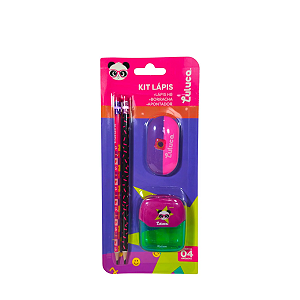 Kit Lápis HB com Apontador e Borracha Luluca skypaper