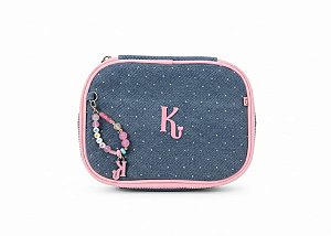 Estojo Escolar Kika Jeans Rosa