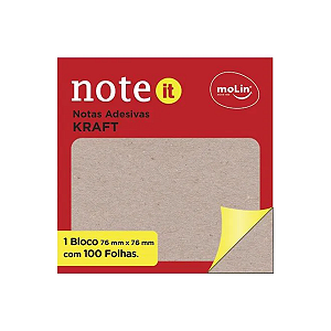 Bloco de Notas Adesivas Kraft 100 Folhas Molin