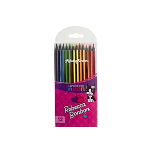 Lápis de Cor Neon 12 Cores Rebecca Bonbon Skypaper