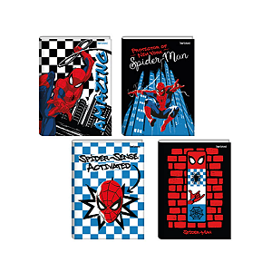 Caderno Escolar de Bilhete Brochura Capa Dura Spider Man Homem Aranha Pequeno