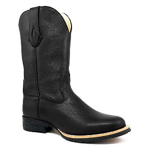 Bota Texana Country Masculino Couro Preto - Silverado Botas