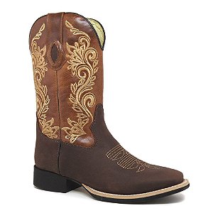 Bota Texana Country Masculino Couro Fossil - Silverado Botas